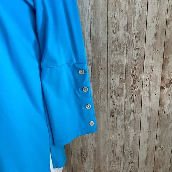 Hinson Wu Christy 3/4 Sleeve Top In Aqua Blue Size Small - Picture 3 of 8